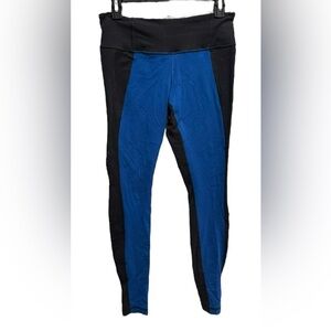 LULULEMON Blue and Black wonder under Leggings sz8